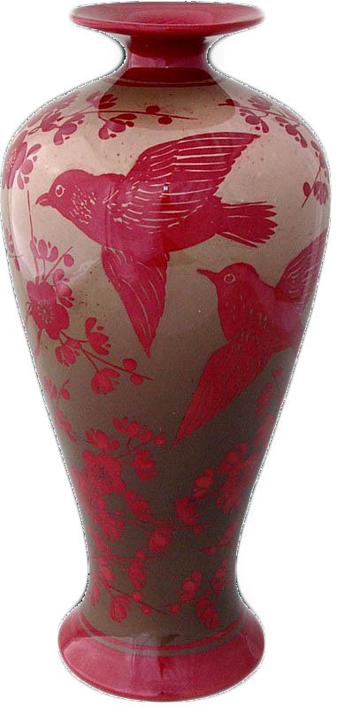 burgundy fake urn